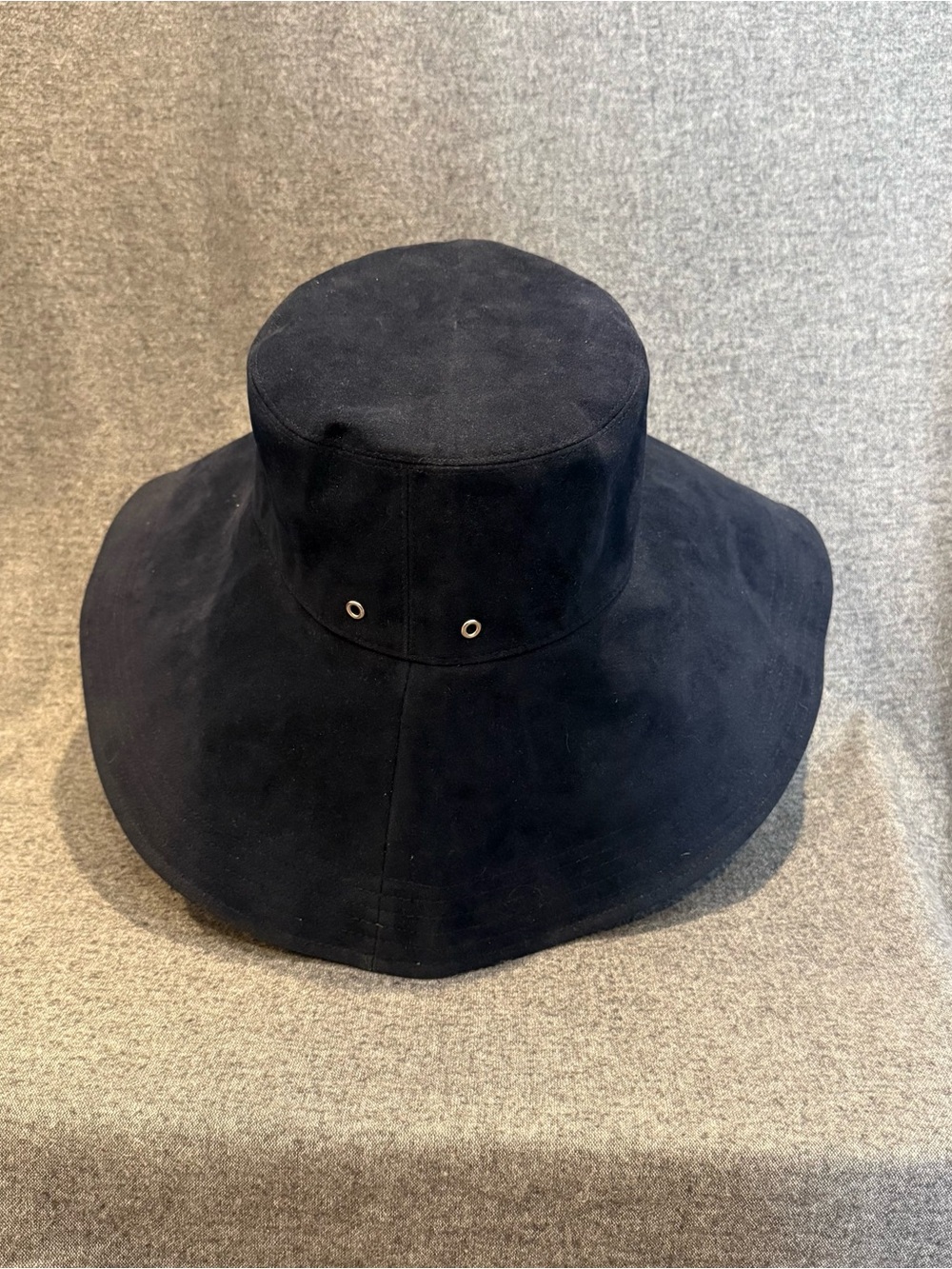 Anthropologie Black Wide-Brim Bucket Hat